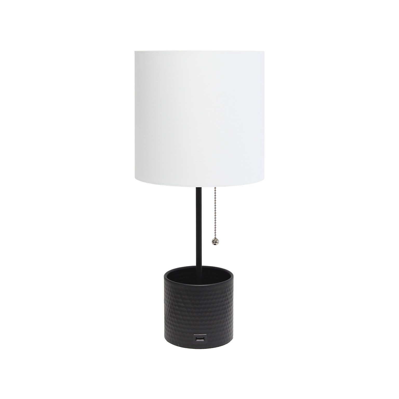 Simple Designs Table Lamp, Black/White (LT1085-BLK)