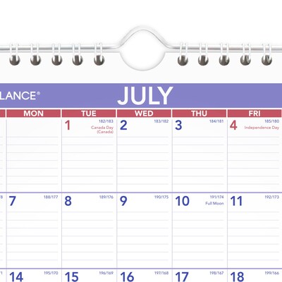2025-2026 AT-A-GLANCE 8" x 11" Academic Monthly Wall Calendar, Purple/Red (AY1-28-26)