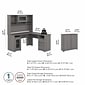 Bush Furniture Cabot 60"W L Shaped Computer Desk with Hutch and Small Storage Cabinet, Modern Gray (CAB016MG)