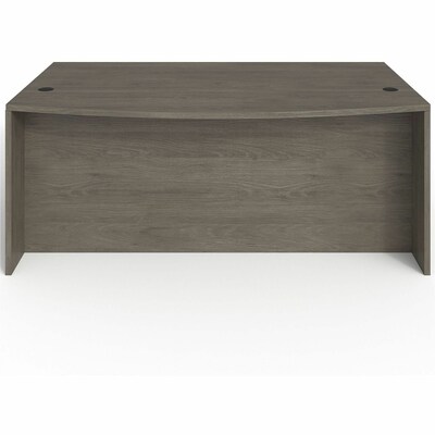 Lorell Prominence 2.0 72" W Bowfront Right-Pedestal Desk, Gray Elm Surface (LLRPD4272RSPGE)