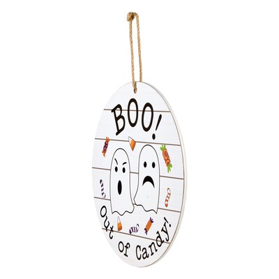 National Tree Company 12" Trick or Treat, Out of Candy Double Sided Halloween Sign (MZ17-HL2304-1)