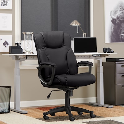 Serta Bonded Leather Executive Chair, Black (CHR200097)