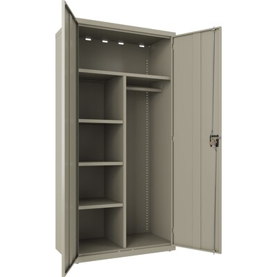 Lorell Fortress Series 72" Steel Wardrobe Cabinet, Putty (LLR66965)