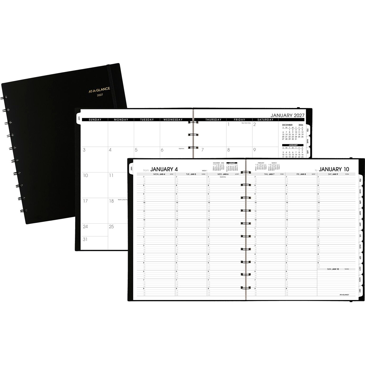 2027 AT-A-GLANCE 8.75 x  11 Calendar Year Weekly & Monthly Appointment Book, Plastic Cover, Black (70-950E-05-27)