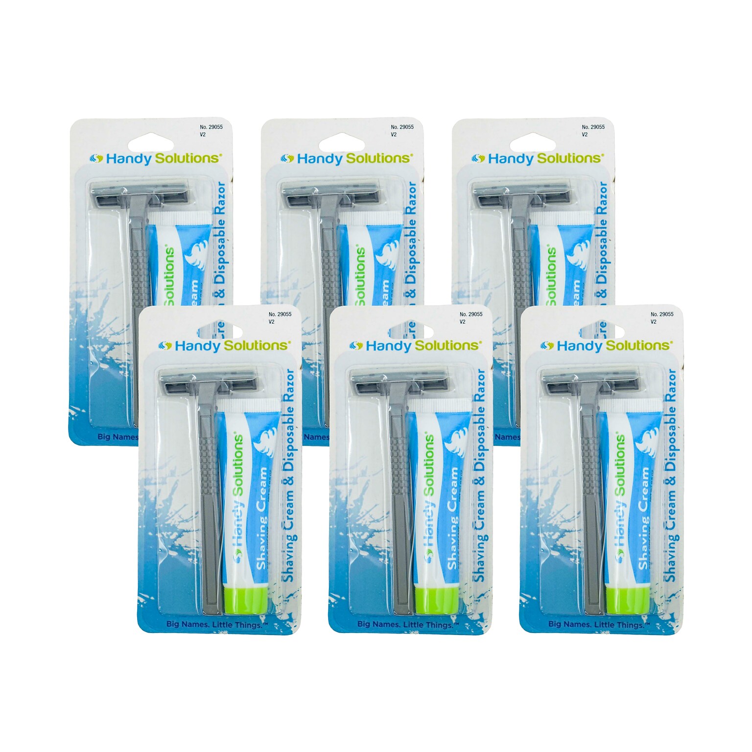 Handy Solutions Twin Blade Razor & Shave Cream Kit, 6 Kits/Box, 16 Boxes/Carton