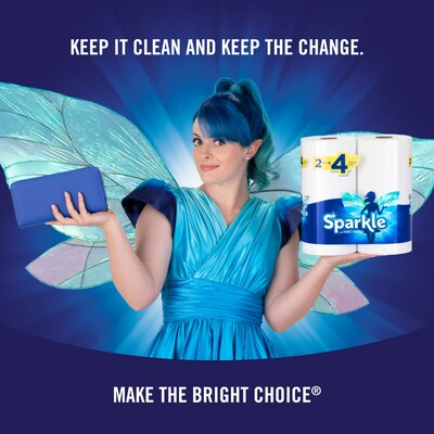 Sparkle Tear-A-Square Double Paper Towels, 2-ply, 110 Sheets/Roll, 12 Rolls/Pack (223535)
