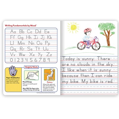 Mead Grades K-2 Primary Ruled Journal 1-Subject Composition Notebook, 7.5" x 9.75", Wide Ruled, 100 Sheets, Blue (1040315)