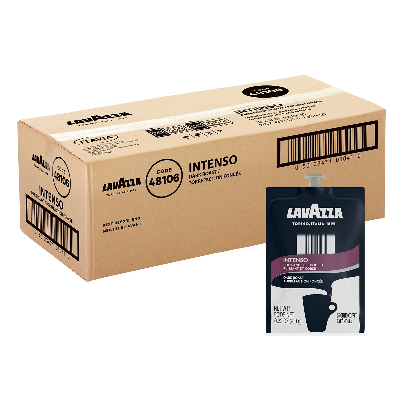 Lavazza Coffee Flavia Freshpacks, Dark Roast, 76/Carton (MDR01041)