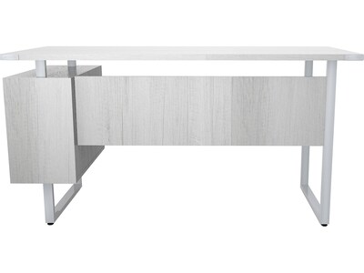Safco Mirella SOHO 62"W Desk with Built-In Pedestal, White Ash (5513WAH)