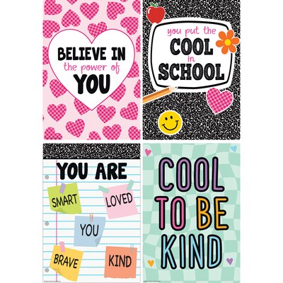 Teacher Created Resources 11" x 15-3/4" Cool for School Positive Sayings Small Poster Pack, 12/Pack (TCR9326)