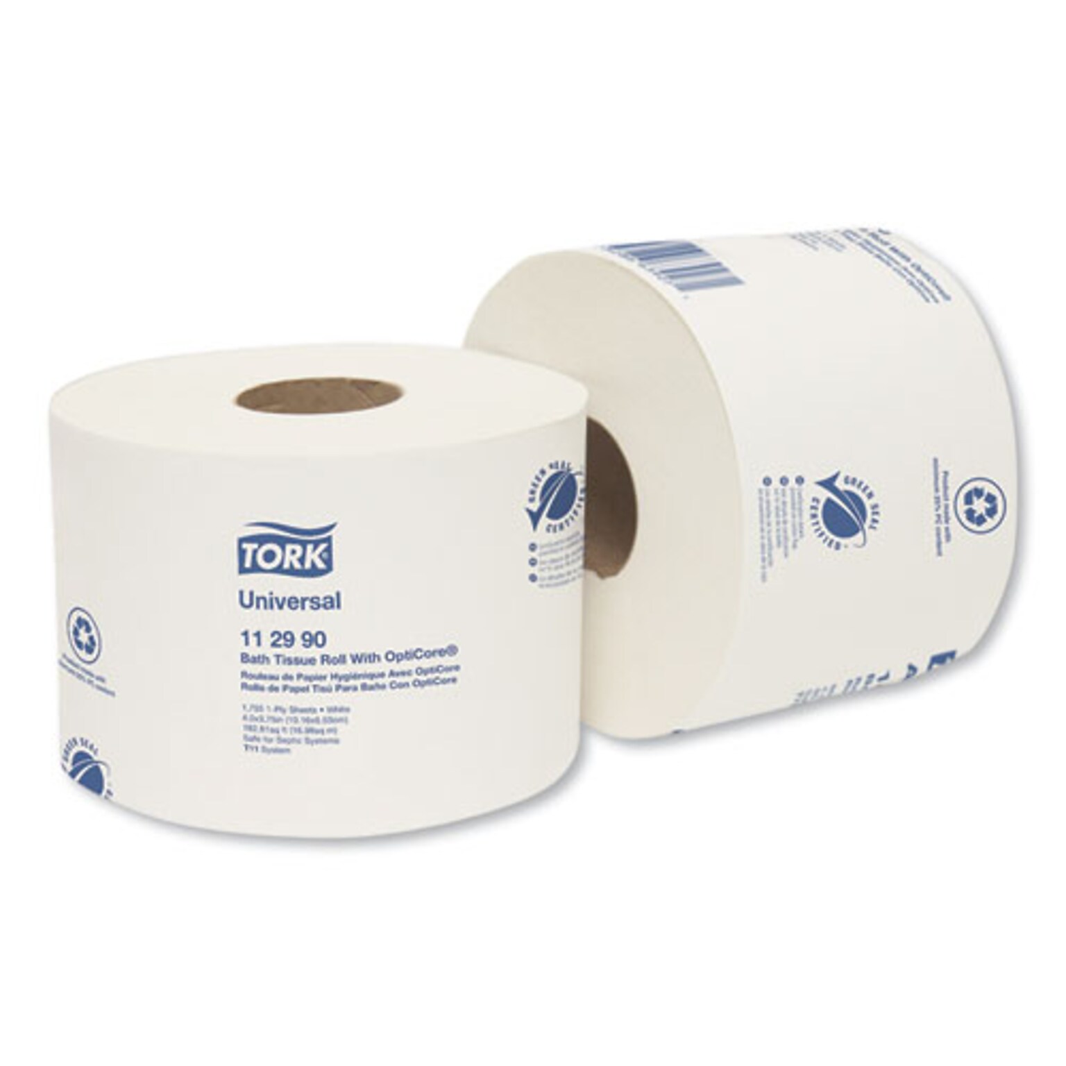 Tork Universal Bath Tissue Roll with OptiCore, Septic Safe, 1-Ply, White, 1,755 Sheets/Roll, 36/Carton (TRK112990)