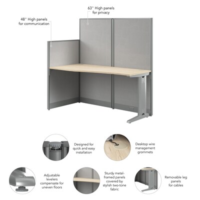 Bush Business Furniture Office in an Hour 65-inch Cubicle Desk, Natural Elm (WC36592-03K)