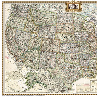 National Geographic United States Executive Map, Poster Size and Laminated, 36 x 24 (NGMRE01020388