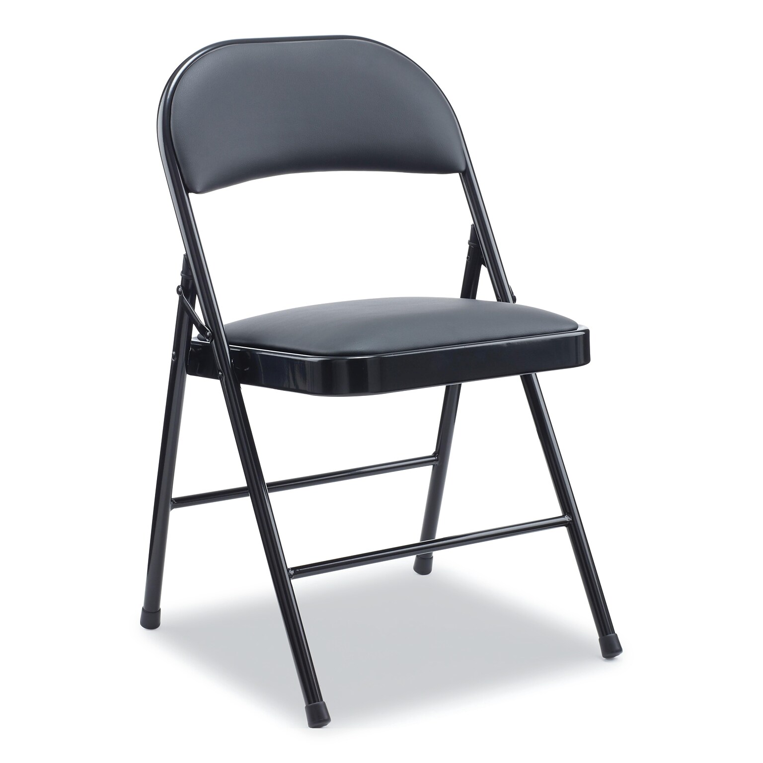 Alera® Leather Office Folding Chair, Black, 4/Carton (ALECA9416)