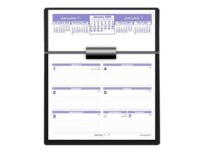 2024 AT-A-GLANCE Flip-A-Week 5.5" x 7" Weekly Desk Calendar and Base, White/Purple (SW700X-00-24)