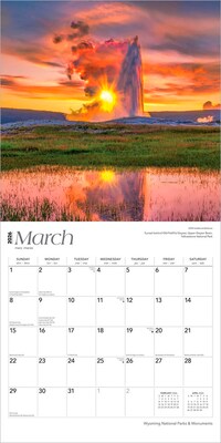 2026 BrownTrout Wyoming National Parks & Monuments 12" x 12" Monthly Wall Calendar (9798330706419)