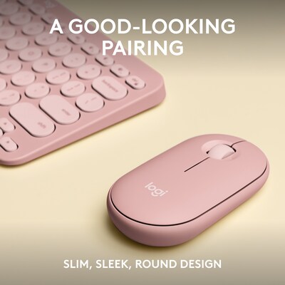 Logitech Pebble 2 Wireless Keyboard and Optical Mouse Combo, Tonal Rose (920-012199)