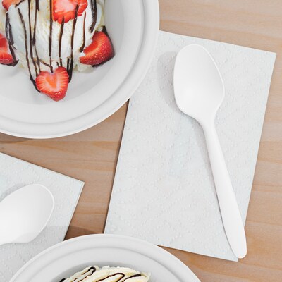 Perk™ Polystyrene Spoon, Heavy-Weight, White, 1000/Carton (PK56405CT)