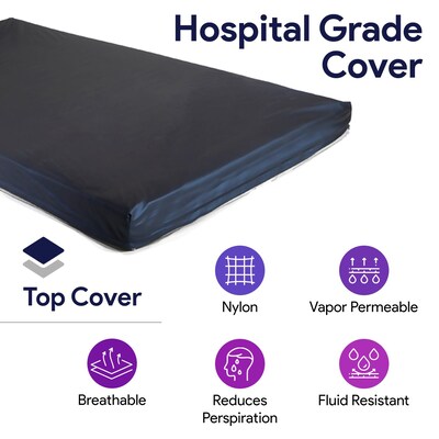 ProHeal Bariatric Foam Hospital Bed Mattress, Two Layered High-Density Foam,  48" x 84" x 6" (PH-81066-RR)