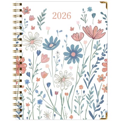 2026 Global Printed Products 8.5" x 11" Weekly & Monthly Planner, Paperboard Cover, Colorful Botanicals (FSHN-CY26-8511-30)