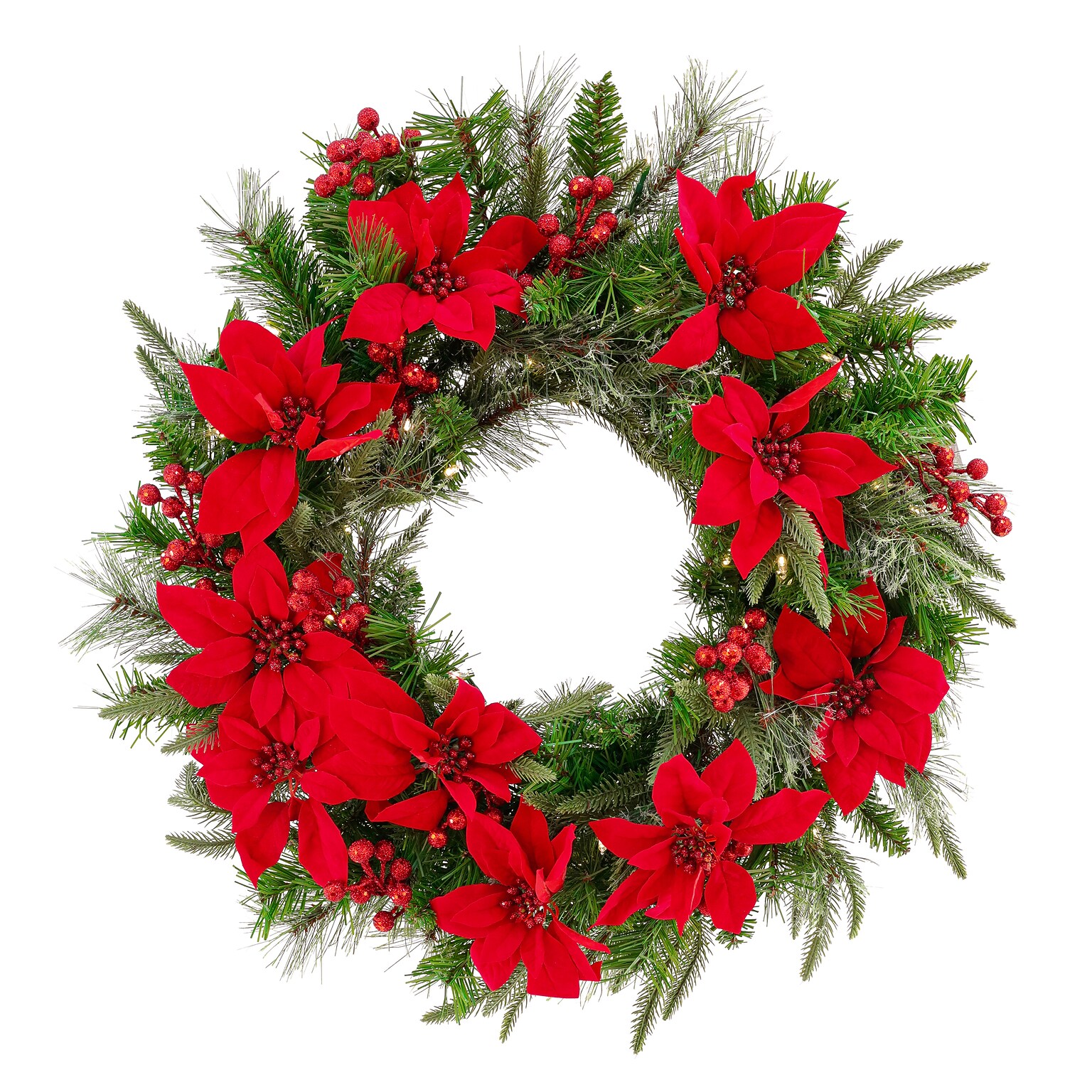 National Tree Company 26 Colonial Wreath with Battery Operated LED Lights (QPECO8-301-26WB)