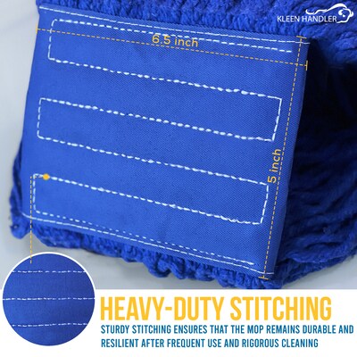 BISON LIFE Kleen Handler Blend Heavy Duty String Mop Head, Dark Blue, 24/Pack (BPHD-LEM-BD-DBL-24-1-24A)