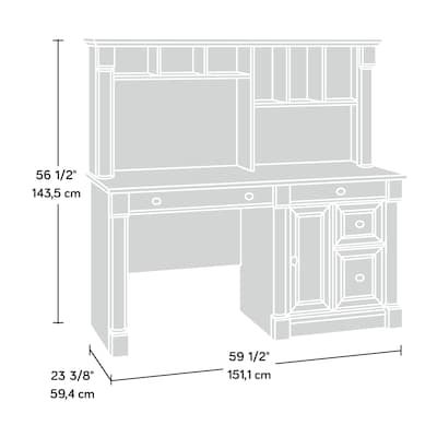 Sauder Palladia 59"W Computer Desk with Hutch, Select Cherry (420513)