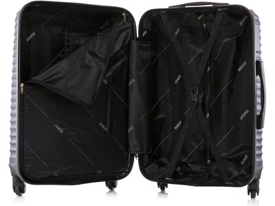 DUKAP ADLY Polycarbonate/ABS 3-Piece Luggage Set, Navy Blue (DKADLSML-BLU)