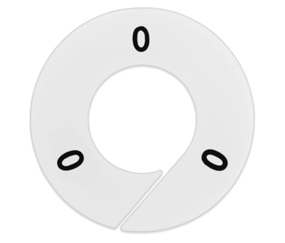 Nahanco Round Clothing Rack Size Divider, White with Black Print, Size 0 (CWB0)