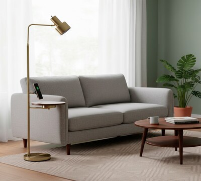 Adesso Joel 56"H Antique Brass Task Floor Lamp with Metal Shade (2621-21)