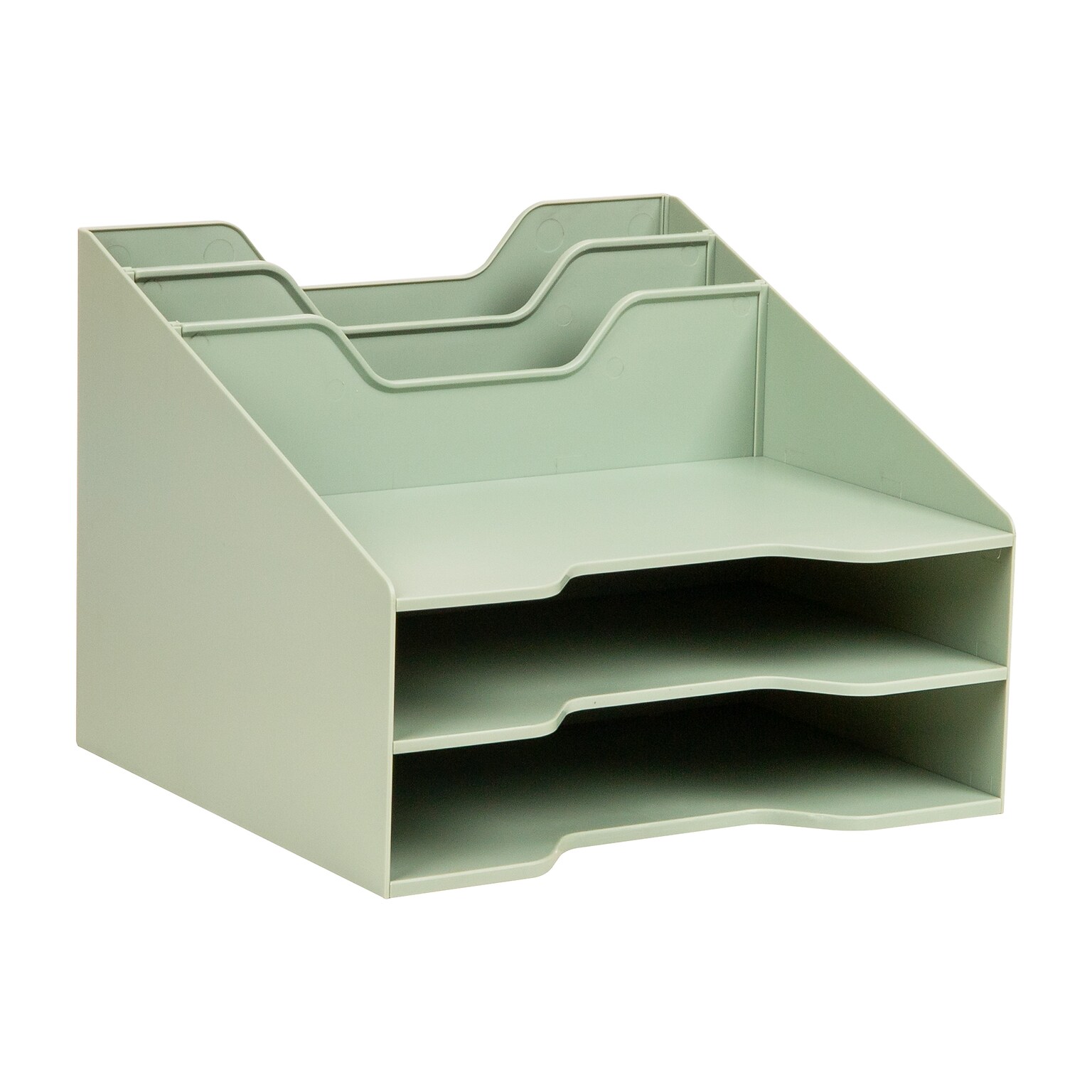 Staples 5-Compartment Plastic Desktop Organizer, Sage Green (ST63875)