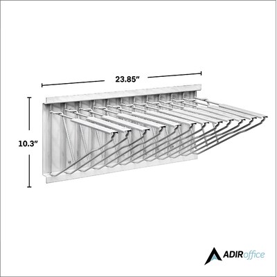 AdirOffice Steel Hanging Wall File, For Blueprint & Large-Format Files, White (617-WHI-KIT1)