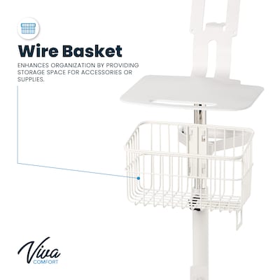 Viva Comfort Welch Allyn Connex Spot Monitor Adjustable Mobile Stand with Work Surface, White (ADI912-C-MP-02-MK)