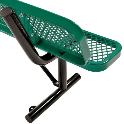 Global Industrial 6' Outdoor Steel Bench w/ Backrest, Expanded Metal, Green (277154GN)
