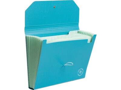U Brands U-Eco Poly Expandable Folder, 13-Pocket, Letter Size, Ocean Blue (6594U01-12)