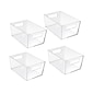 Azar Large Open Lid Storage Tote, Clear, 4/Pack (556237)