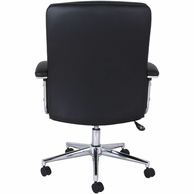 Lorell Vuelo Modern Bonded Leather Swivel Management Chair, Black (LLR20028)