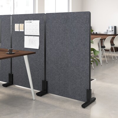 Bush Business Furniture Fabric Freestanding Privacy Panel, 55H x 34W, Cool Charcoal (PSP134CL-03)
