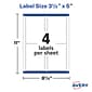 Avery TrueBlock Inkjet Shipping Labels, 3-1/2" x 5", White, 4 Labels/Sheet, 25 Sheets/Pack (8168)