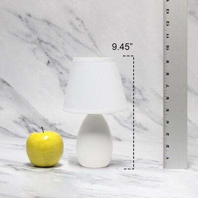 Creekwood Home Nauru 9.45" Traditional Petite Ceramic Oblong Bedside Table Desk Lamp, Off White (CWT-2005-OF)