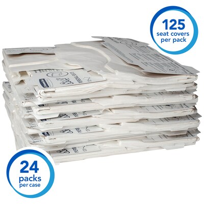 Scott Pro Personal Seat Covers, White, 15 x 18, 125 Sheets/Pack (07410)