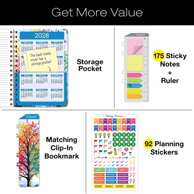 2027 Excello Brands 6" x 8" Weekly & Monthly Standard Planner, Paperboard Cover, Tree Seasons (FSHN-CY27-58-20)