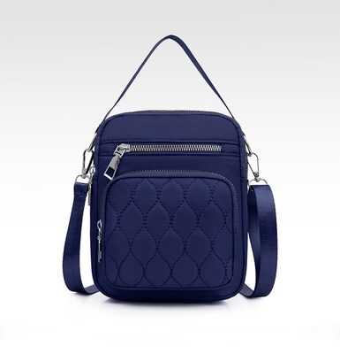 Nicci Polyester Cross-Body Quilted Bag, Navy (CBM240510A-NAV)