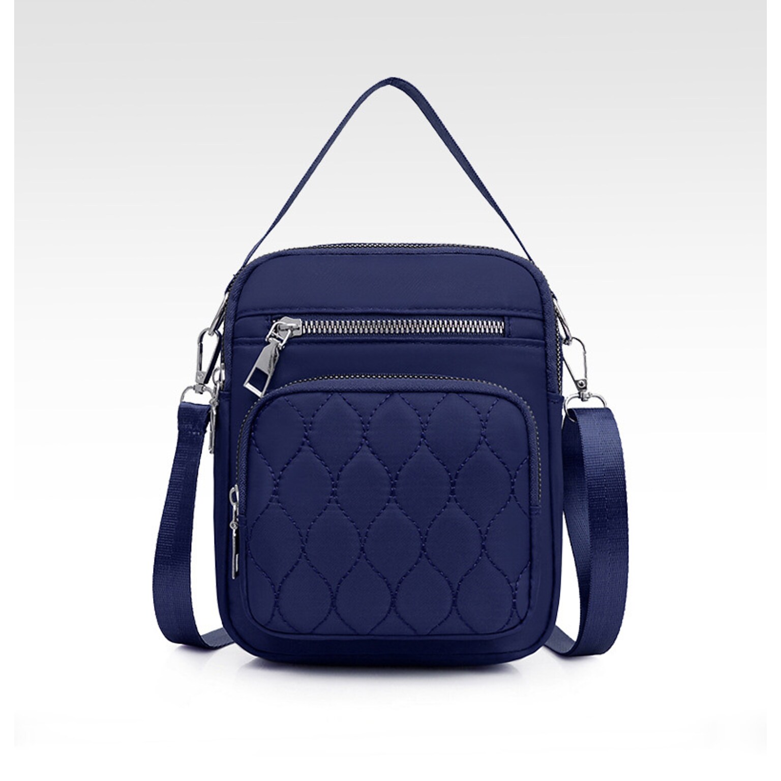 Nicci Polyester Cross-Body Quilted Bag, Navy (CBM240510A-NAV)