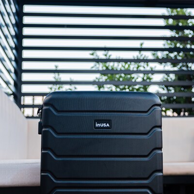 InUSA Trend 20" Hardside Carry-On Suitcase, 4-Wheeled Spinner, TSA Checkpoint Friendly, Black (IUTRE00S-BLK)