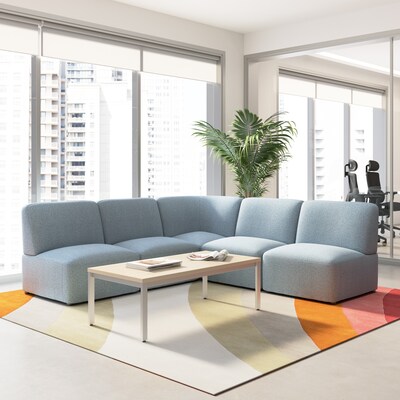 Bush Business Furniture Assemble Modular 5 Seater L Shaped Sectional, Mist Fabric (ASM004MSF)