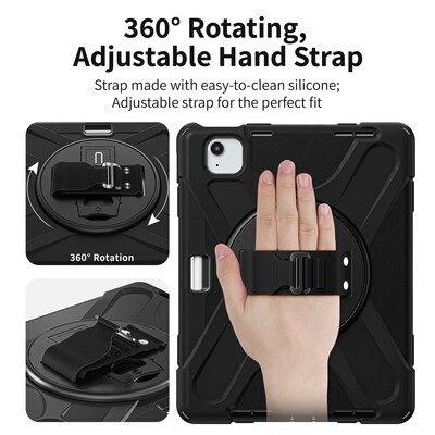 CODi Rugged Case Integrated Screen Protector for iPad Air 11" (M2/M3), Pro 11" (1-4 Gen), Air 10.9" (4-5 Gen), Black