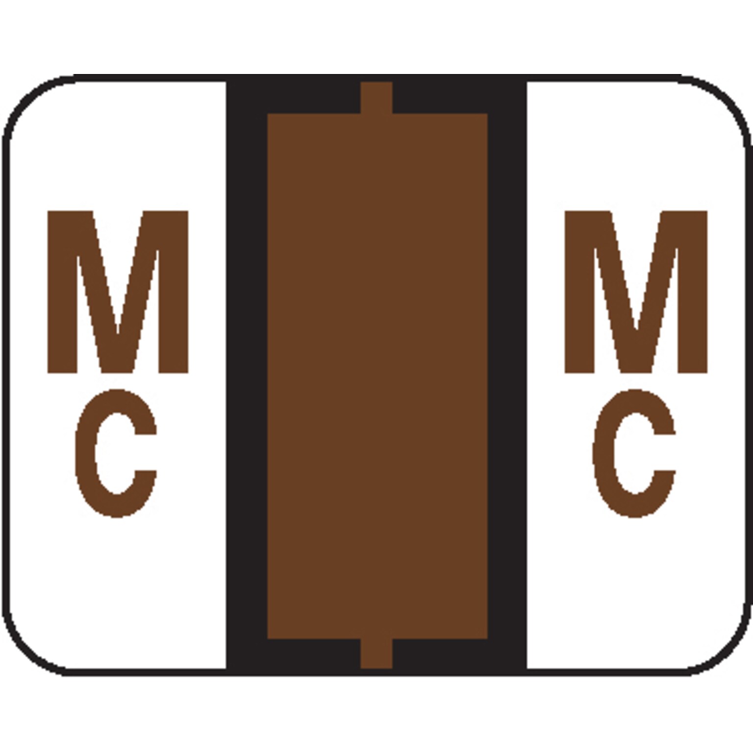 Medical Arts Press TAB Products Mc Identification & Color Coding Labels, 1 x 1-1/4, Brown, 126/Pack (33812)
