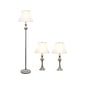 Lalia Home Perennial 60"/26" Gray Three-Piece Floor/Table Lamp Set with Bell Shades (LHS-1007-GY)