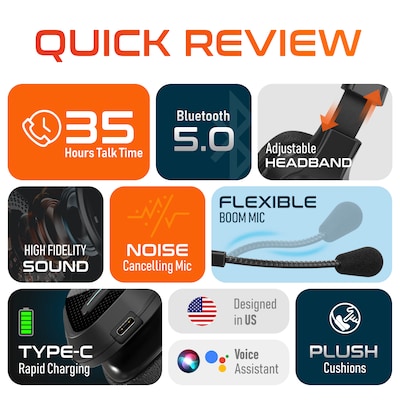 Delton 20X/C24 Wireless Noise Canceling Bluetooth Computer Headset and 1080p Webcam Bundle, USB-A, Black (DBTHEAD20XBNDL)